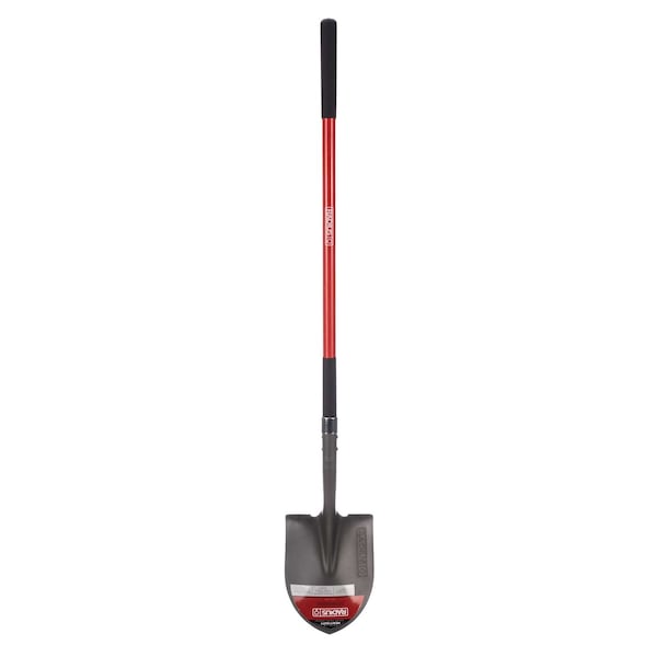 Radius Garden Round Point Digging Shovel, Steel, 58 in L Fiberglass Handle RPS004 - main