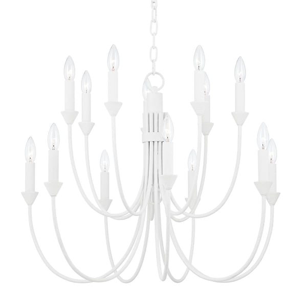 Troy Lighting Cate 14 Light Chandelier 30 In. Gesso White F1014-GSW - main