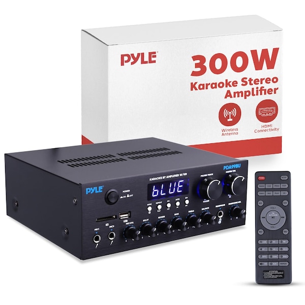Pyle Wireless Bluetooth Streaming Amplifier, 200W Multi Channel Home Audio Receiver with Hi Def in/Out PDA99BU - main