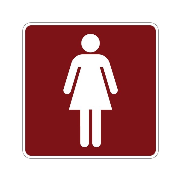 Sign Solutions Usa Women's Restroom (Symbol), 30 in W x Square, Aluminum Sign DUS12DWT3030RS-023 - main