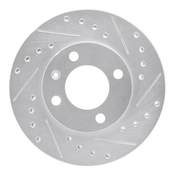 Dynamic Friction Co DFC Brake Rotor - Drilled and Slotted - Silver 631-74004R - main