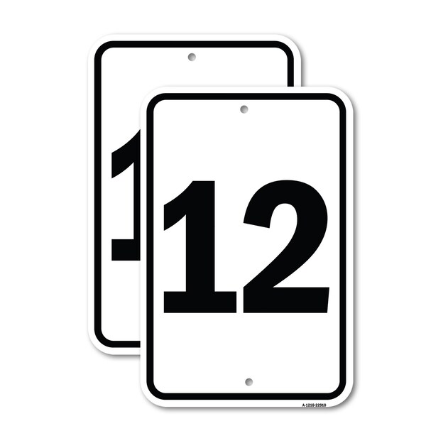 Signmission Sign with Number '12, 18'' X 24'' 2 Signs, Heavy Gauge Aluminum, 2PK A-1824-2PACK-22910 - main