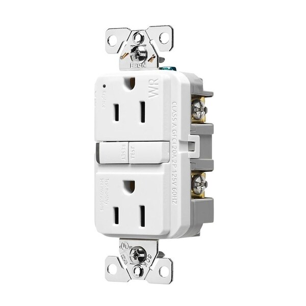 Eaton Wiring Devices Tamper and Weather Resistant Slim GFCI Receptacle Outlet TWRGF15W-BX-L - main