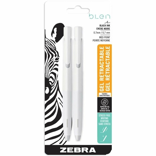 Blen Retractable Ballpoint Pen, 0.7 mm, PK2 41402 - main