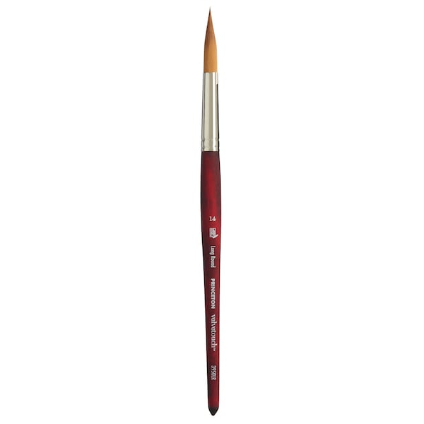 Princeton Velvetouch Long Round Brush, Synthetic Bristles, Short Handle Mixed Media Paintbrush, Size 14 P3950LR14 - main