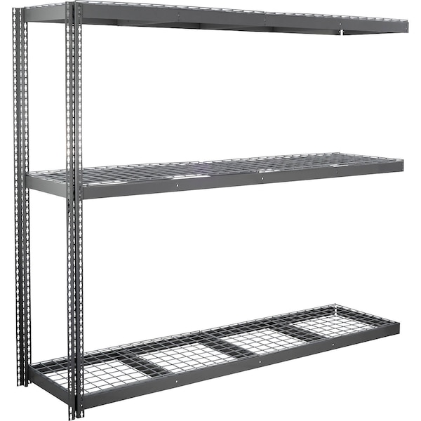 Global Industrial 3 Shelf, Standard Duty Boltless Shelving Add On, 96"W x 24"D x 72"H, Wire Deck B3164542 - main