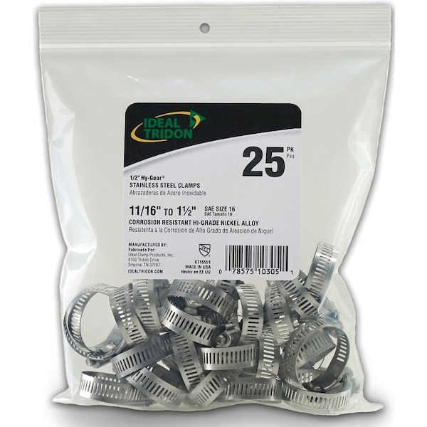Ideal 6716550 6716550 Hose Cla Mp 11/16To 1-1/2 Ss 6716550#16 - main