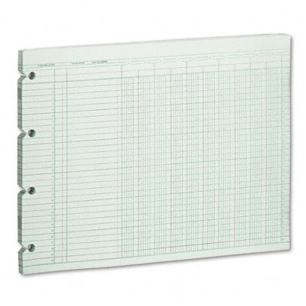 Tosafos Accounting Sheets- 10-Col- 9-1/4 x 11-7/8- 100 Loose Sheets/Pack- Green TO42191 - main