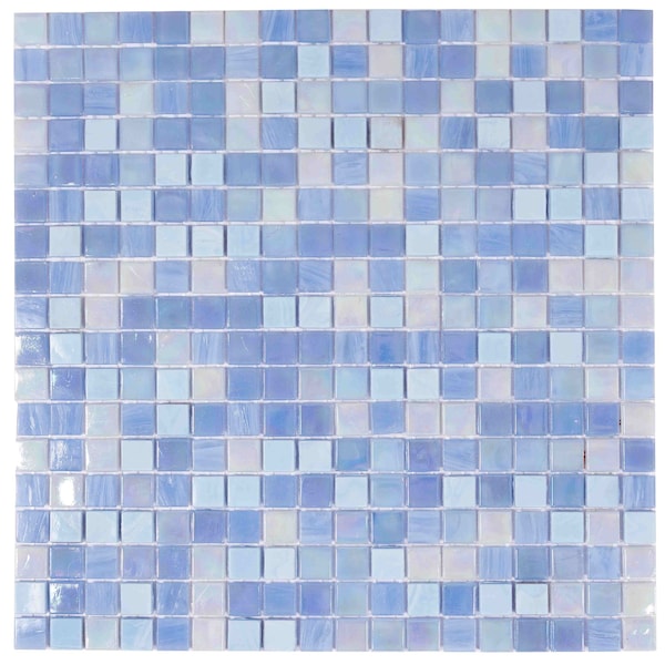 Apollo Tile Mingles 11.6 in. x 11.6 in. Glossy Sky Blue Glass Mosaic Wall and Floor Tile 18.69 sqft/case, 20PK MIX1588BL580A - main