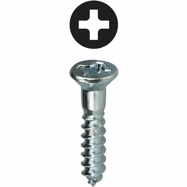 Dottie Wood Screw, #10, 2-4/5 in, Zinc Plated Carbon Steel Flat Head Phillips Drive, 100 PK PHFW1034 - main