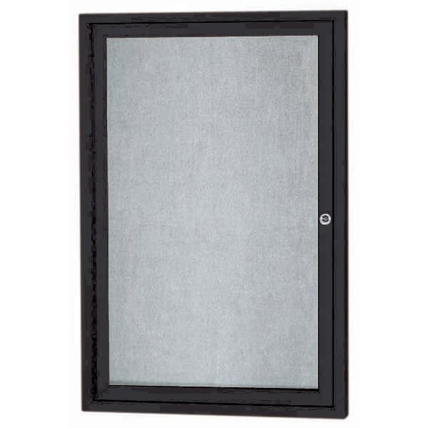Aarco Outdoor Enclosed Bulletin Board w/ Al Frame, Standard Vinyl, Frame is Powder Coated Black, 36''Hx24''W ODCC3624RBK - main