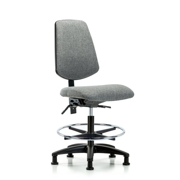 Blue Ridge Ergonomics Fab Med Bench Chair, Bk, CF, Glds, Gry, No Arms, 22" to 29" Height, Gray BR-FMBCH-MB-RG-T0-A0-CF-RG-F44 - main