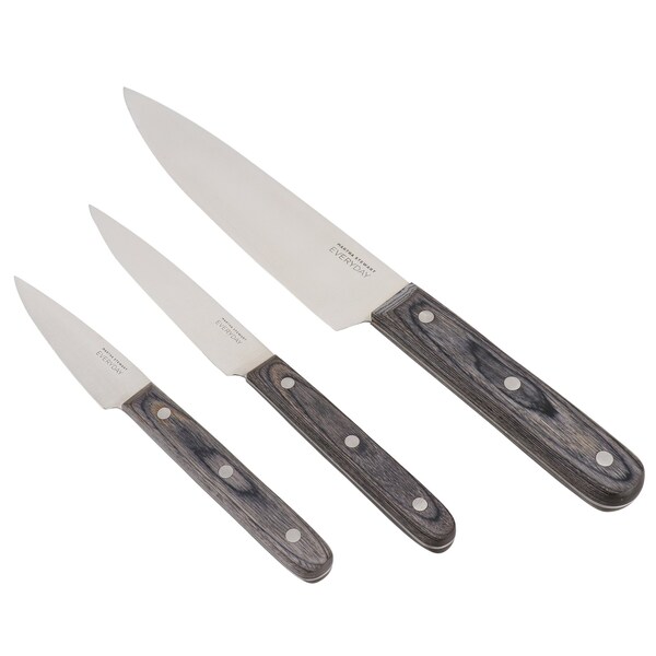 Martha Stewart Everyday 3 Piece Stainless Steel Knife Set in Dark Grey 128766.03 - main