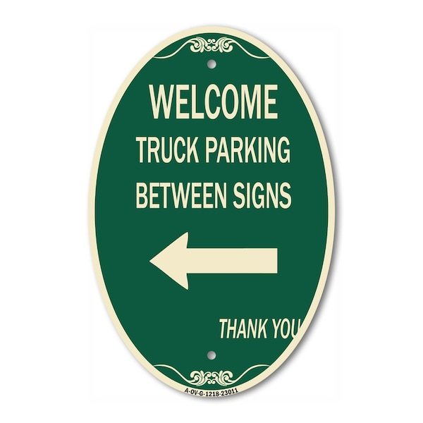 Signmission Reserved Parking Sign Welcome Truck Parking B, 12 In X 18 In Architectural, Heavy Gauge Aluminum A-OV-G-1218-23011 - main