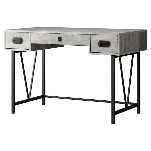 Homeroots 47" Gray and Black Computer Desk With Three Drawers 333514 - main