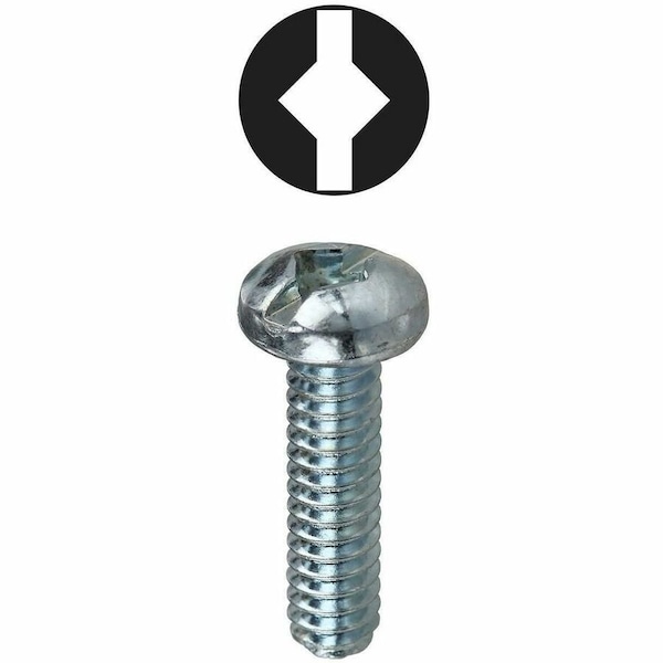 Dottie #10-32 x 1-1/4 in Combination Slotted/Square Round Machine Screw, Zinc Plated Carbon Steel, 100 PK RMDS1032114 - main