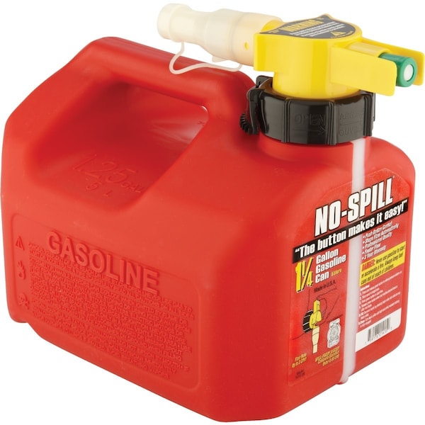 No-Spill 1-1/4 Gal. Plastic Gasoline Fuel Can Red 1415 - main