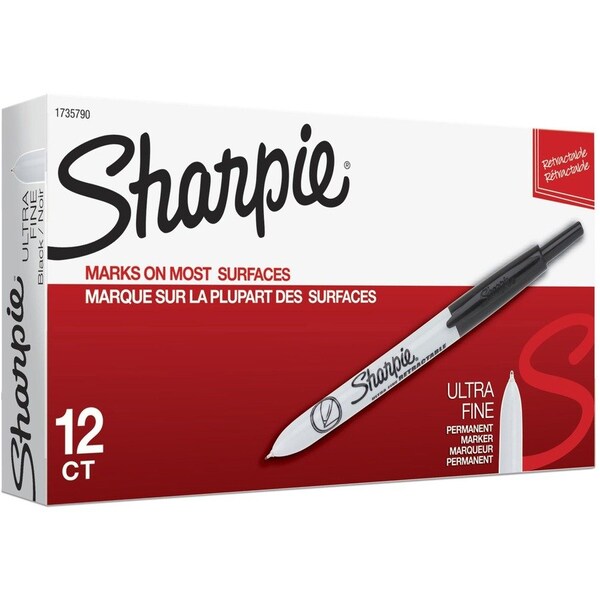 Sharpie Black Markers, 12 PK 1735790 - main