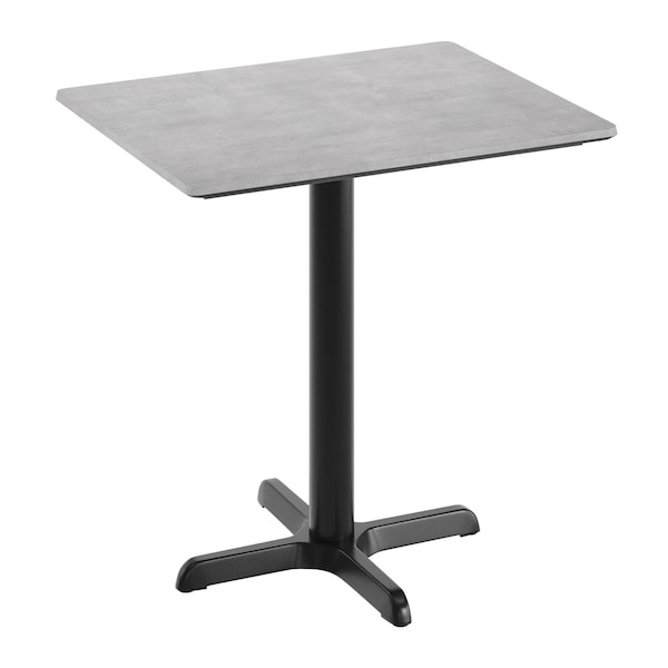 Flash Furniture 30" x 24" Tabletop, Seamless Surface Technology, Gray Faux Concrete, 22x22 Black Table Height X-Base ST-REC2430-CMGY-T2222-GG - main