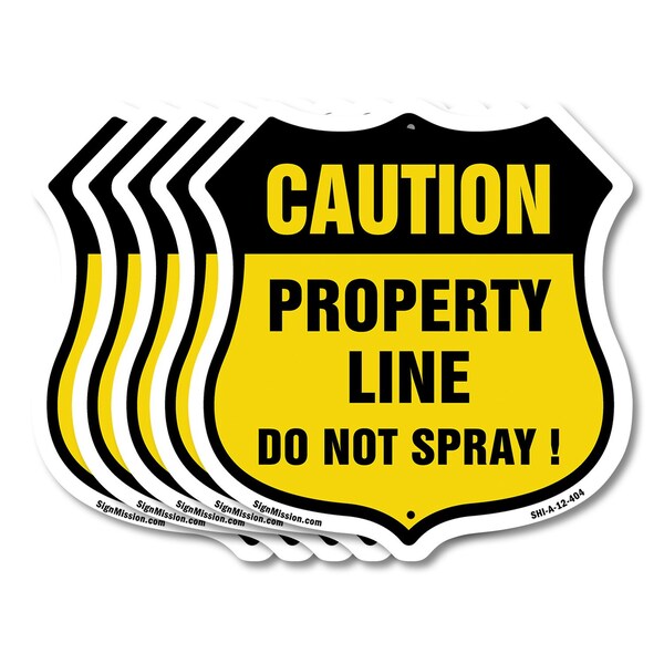 Signmission No Spray Shield Sign Caution Property Li, 12 inch X 12 inch, Aluminum Metal Sign, 5PK SHI-A-5Pack-12-404 - main
