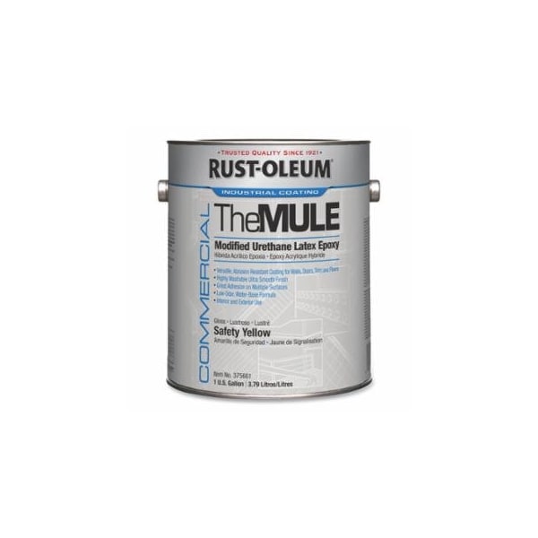 Rust-Oleum The Mule Modified Urethane Latex Epoxy, 1 gal, Can, Safety Yellow, Gloss, 2PK 647-375661 - main