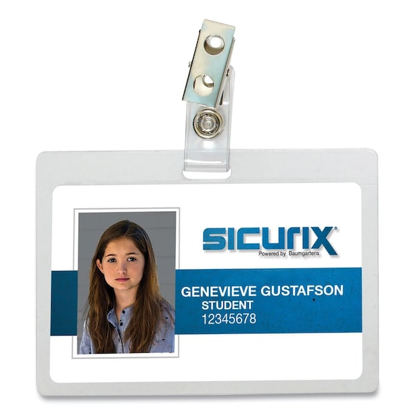 Sicurix Self Laminating Badge Holder, Horizontal, 3.5 x 2.25, Clear, 25PK BAU62916 - main