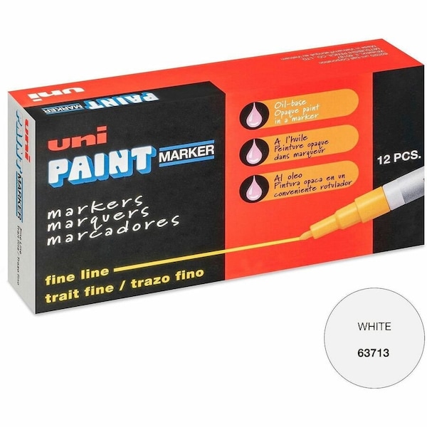 Uni-Ball UniPaint PX21 OilBased Fine Point Marker, White UBC63713 - main