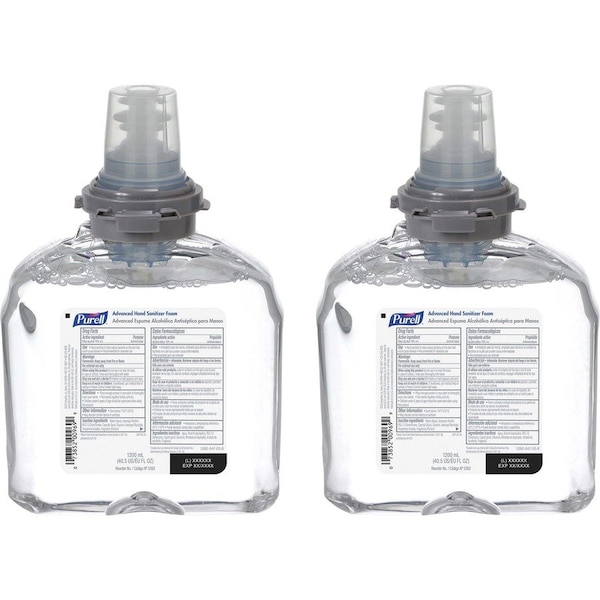Purell Hand Sanitizer, Foam, 1200mL TFX Refill, PK2 5392-02 - main