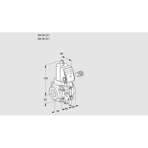 Honeywell Kromschroder Magnetic Relief Valve, VAN250R/NKSR, Gas/Air, 200/1000 mbar, Threaded KS88028144 - main