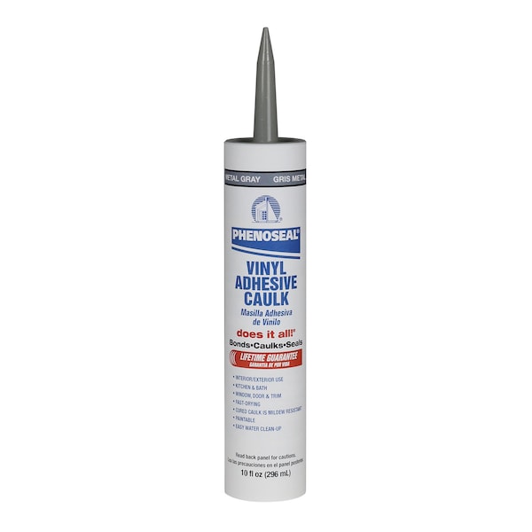 Dap Acrylic Latex Adhesive Caulk, 10 oz, Cartridge, Metallic Gray, Acrylic Latex Base, Phenoseal 04102 - main