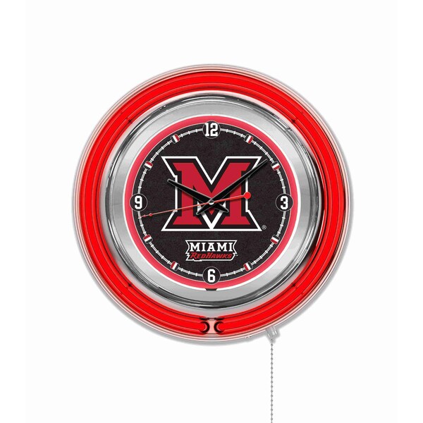 Holland Bar Stool Co Miami University (OH) Double Neon 15" Clock Clk15Mia-OH - main