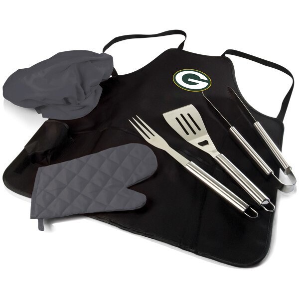 Picnic Time Family Of Brands NFL Green Bay Packers - BBQ Apron Tote Pro Grill Set 635-88-179-124-2 - main