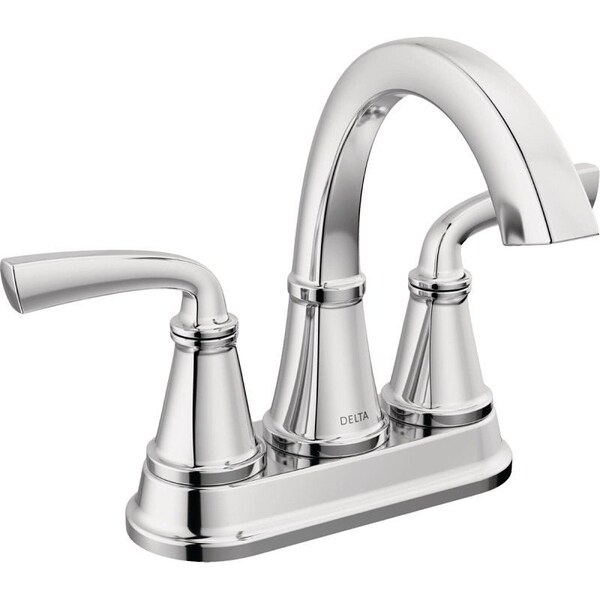 Delta Geist Bathroom Faucet, 1.2 gpm, 2-Handle, 3-Faucet Hole, Chrome, 4 in Faucet Centers 25864LF - main