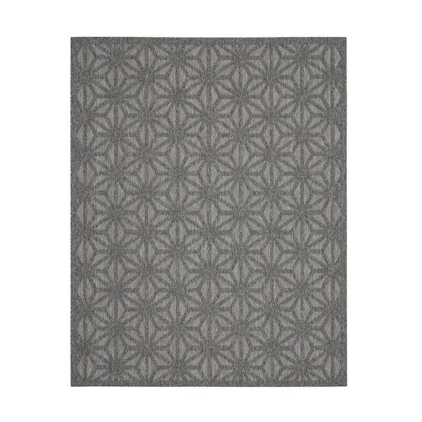 Homeroots 8' X 10' Dark Gray And Light Gray Geometric Indoor Outdoor Area Rug 550847 - main
