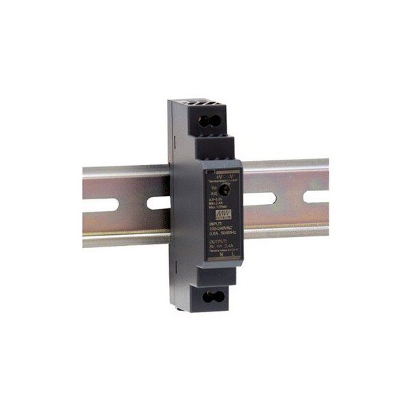 Meanwell Mean Well, AC-DC Ultra slim DIN rail power supply; Input range 85-264VAC; Output 5VDC at 2 HDR-15-5 - main