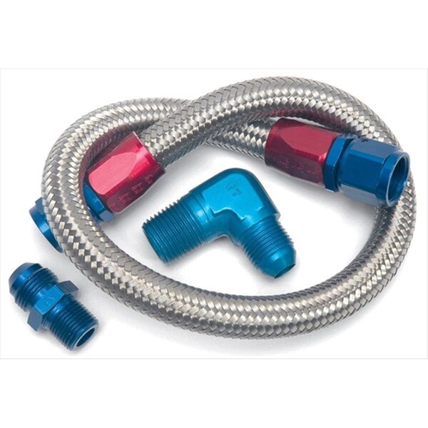 Edelbrock 8122 Braided Stainless Steel Fuel Pump To Fuel Pressure Regulator Fitting 22 In. E11-8122 - main