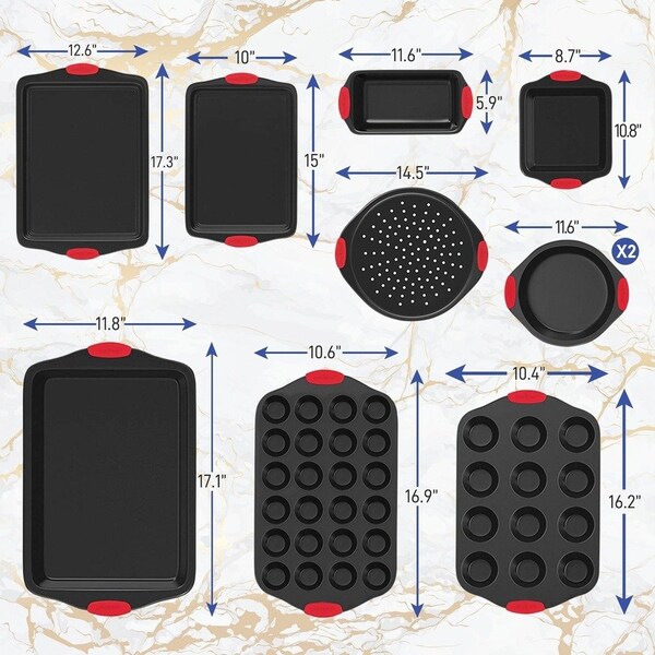 Nutrichef 10-Piece Non-Stick Kitchen Oven Baking Pans NCSBS10S - main