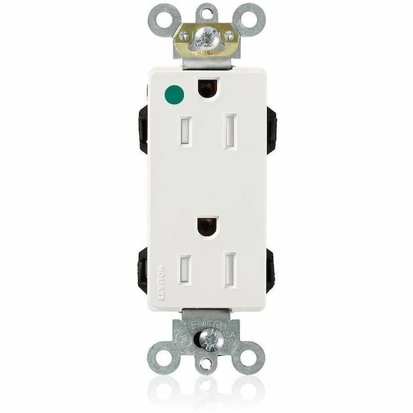 Leviton Modular Duplex Decora Receptacle, 15 Amp, 125 Volt M1626-ILW - main