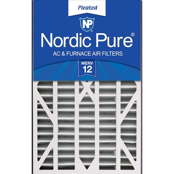 Nordic Pure 16x25x3 Pleated Air Filter, High Capacity, Electrostatically Charged Synthetic Media, MERV 12 16x25x3ABM12-1 - main