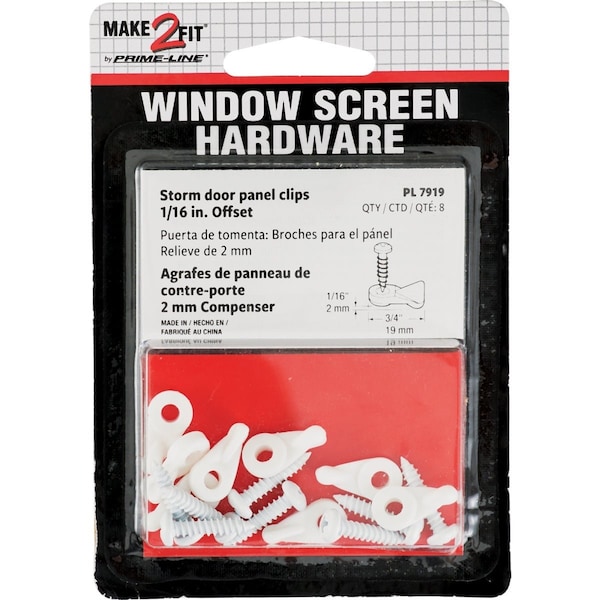 Prime-Line Wht Storm & Screen Panel Clip, 8PK PL7919 - main