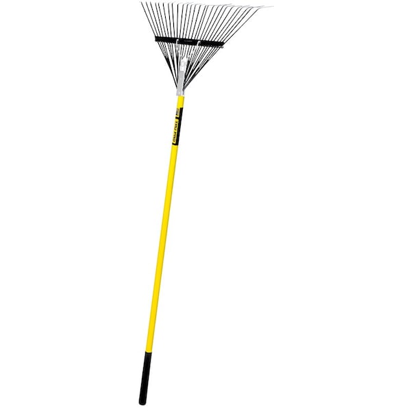Truper Steel Tru-Pro Leaf Rake, 26 Tines, 72 in L Fiberglass Handle EMX ...