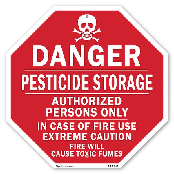 Signmission Danger Pesticide Storage Authorized, 10 Inch X 10 Inch, Aluminum Metal Signs OC-A-10-45 - main