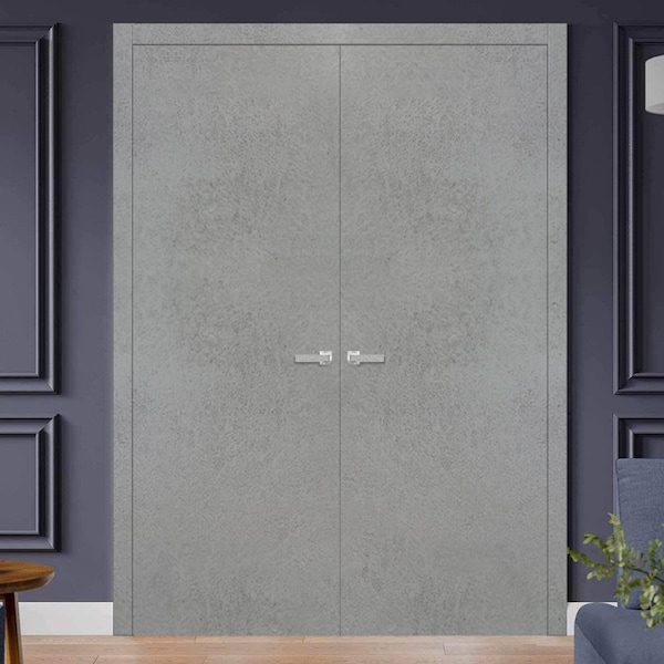 Sartodoors Barn Interior Door, 24" x 80", Gray PLANUM0010DD-BTN-36 - main