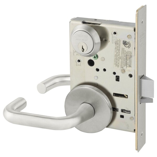 Sargent Grade 1 Storeroom or Closet Mortise Lock, J - Lever, O - Rose, Satin Stainless Steel 8204 OJ 32D - main