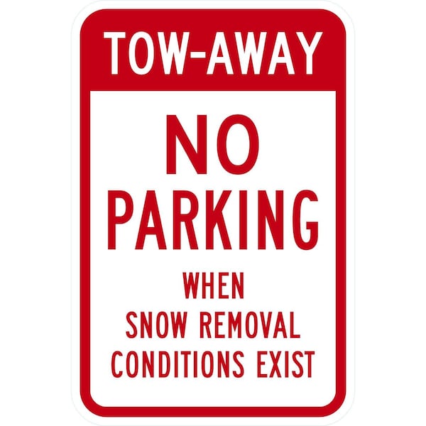 Lyle Tow-Away, No Parking When Snow Removal Conditions Exist, 12x18, Diamond Grade, White G-2889-DG_12x18 - main