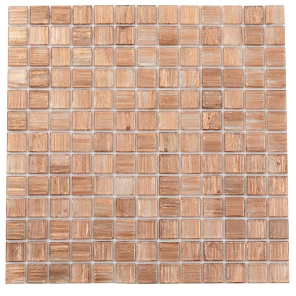 Apollo Tile Celestial 12 in. x 12 in. Glossy Copper Brown Glass Mosaic Wall and Floor Tile 20 sqft/case, 10PK APLST88BR603A - main