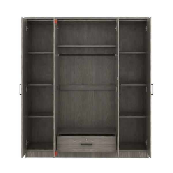 Homeroots Two Piece Gray Solid and Manufactured Wood Bedroom Set 662336 - main