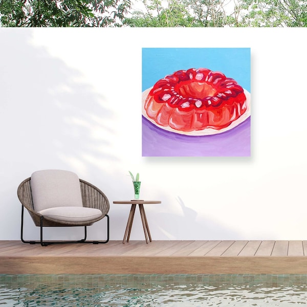 Trademark Fine Art Outdoor Canvas Art Key and Sea Strawberry Jello Wall Art for Patios, or Gardens 1X28339-OC2424WR - main