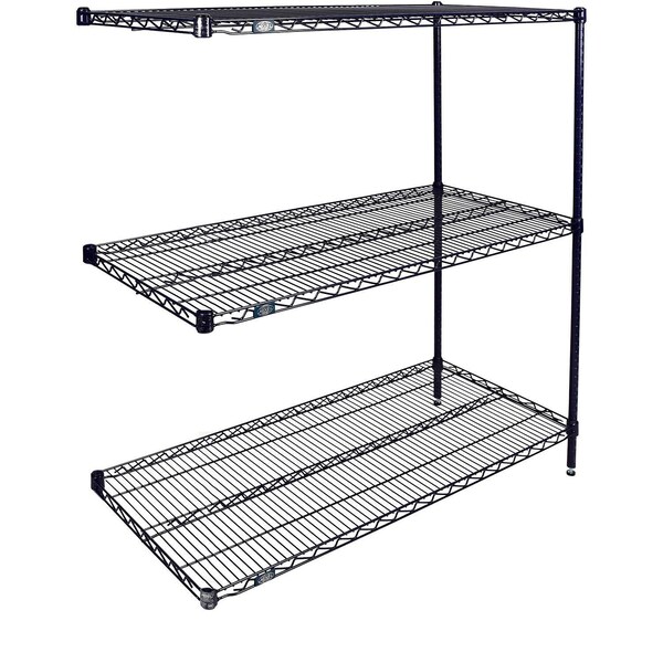 Global Industrial Nexel 3 Shelf, Nexelon Blue Wire Shelving Unit, Add On, 72"W x 21"D x 54"H B3151483 - main