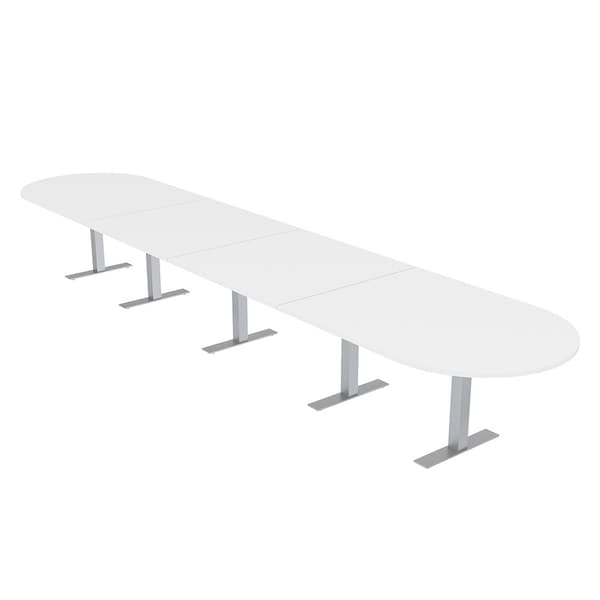 Skutchi Designs 20ft Conference Table With Power Unit | 20 Person Modular Racetrack Meeting Table | Harmony Series HAR-RAC-48X240-T-W960-NA - main